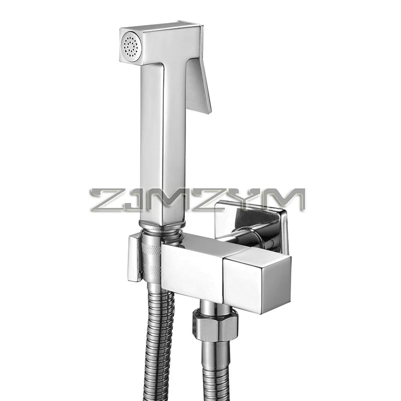 Douchette WC Laiton Robinet d'Angle Carré Eau Froide, 5 Finitions