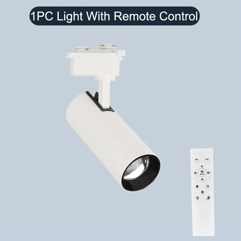 Spot LED sur Rail Dimmable, Kit 3 à 8 Spots 20 W avec Télécommande
