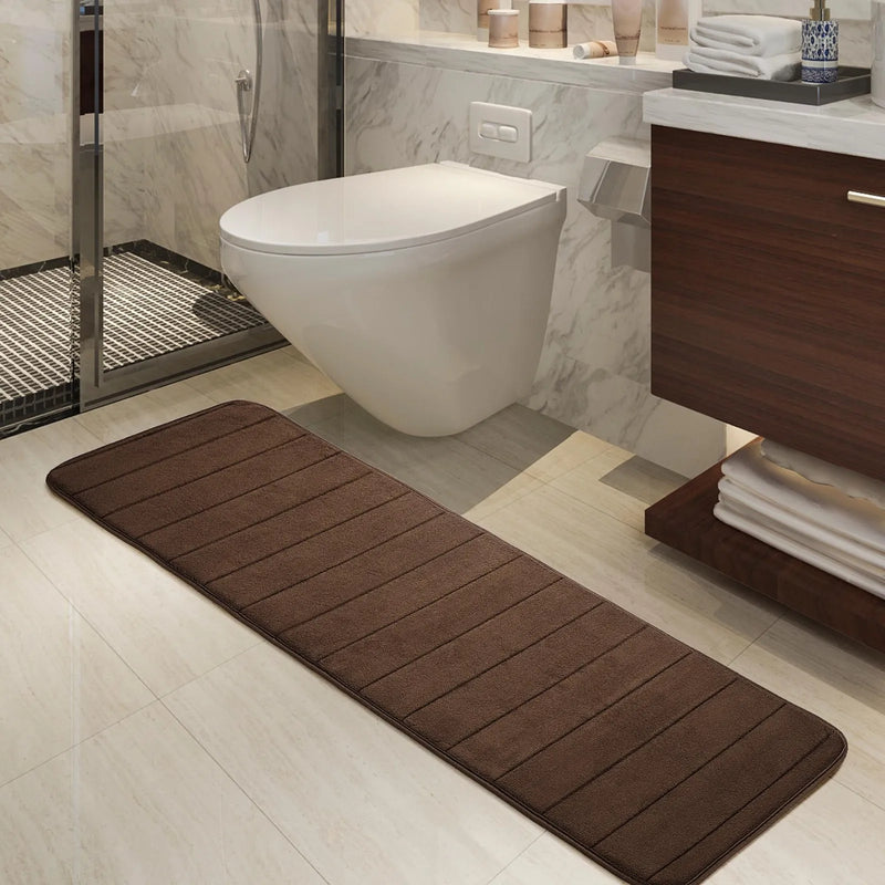 Tapis de Bain Mémoire de Forme Marron Extra-Long