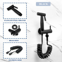Douchette WC Murale Seule ou en Kit avec Robinet d'Angle, 4 Finitions