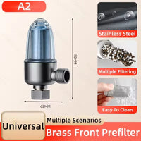 Préfiltre d'Eau Laiton pour Chauffe-Eau, Cartouche Inox Lavable et Détachable