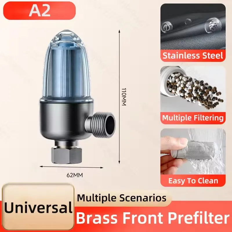Préfiltre d'Eau Laiton pour Chauffe-Eau, Cartouche Inox Lavable et Détachable