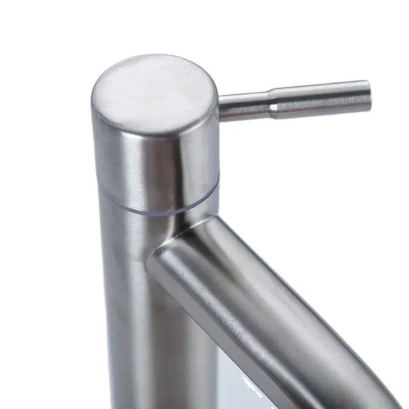 Robinet Lave-Main Surélevé Eau Froide Inox 304 Brossé pour Vasque à Poser