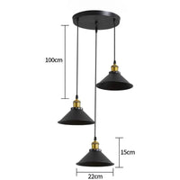 Suspension Cuisine Industrielle Noir et Doré, Plafonnier ou Applique, 22 cm