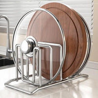 Range-Couvercle Inox à Compartiments pour Couvercles et Assiettes, 2 Tailles