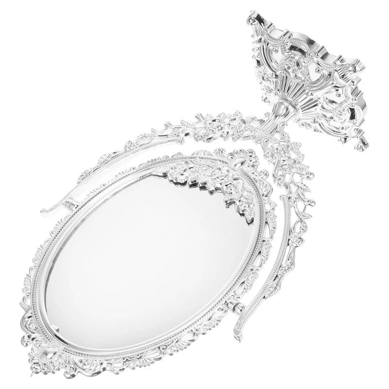 Miroir de Table Vintage Ovale Pivotant, Argent ou Doré, 20 x 33 cm