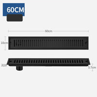 Caniveau de Douche Inox 304 Brossé ou Noir, 20 à 60 cm