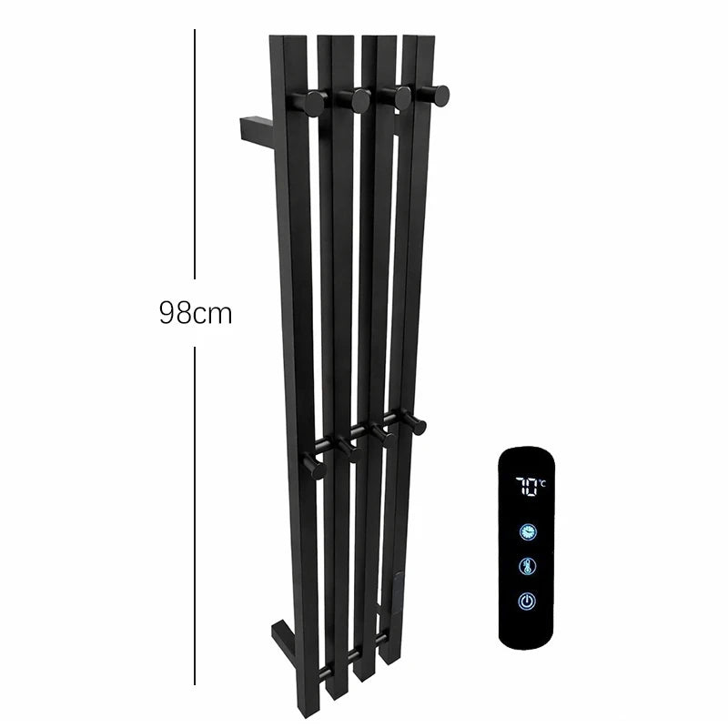 Sèche-Serviette Électrique Mural Vertical 3 ou 4 Barres Inox 98 cm