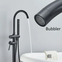 Robinet de Baignoire sur Pied Noir Mat Bec Pivotant