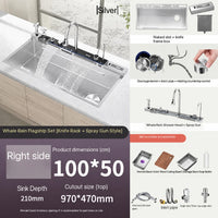 Évier Cuisine Inox 1 Bac Cascade Nid d'Abeille, 68 à 100 cm