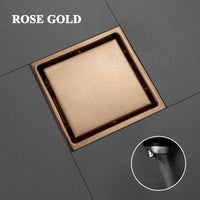 Bonde de Douche Carrée Inox 15 x 15 cm, Grille ou Plaque Invisible