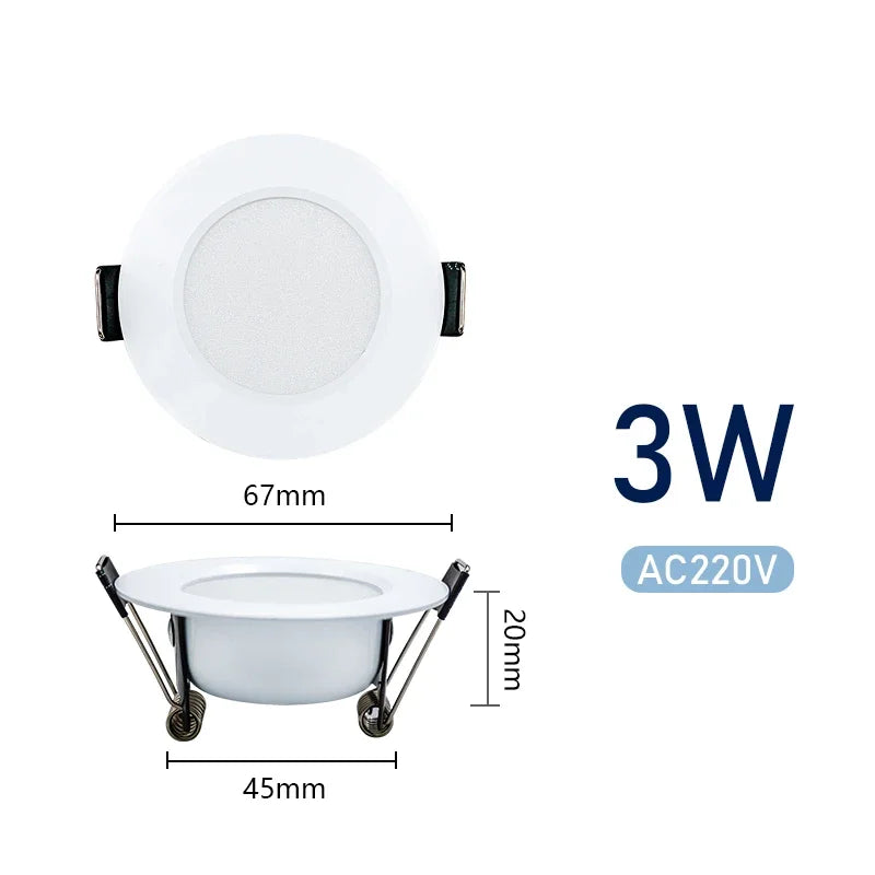 Spot LED Encastrable Cuisine Rond Blanc sans Transformateur, 3 à 15 W