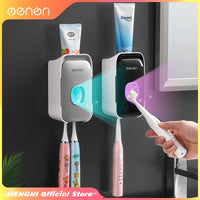 Distributeur de Dentifrice Automatique avec Porte-Brosses, Mural Gris ou Noir 15 cm