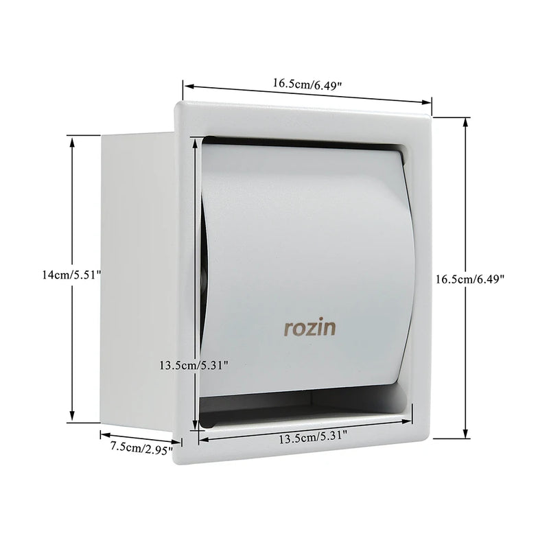 Porte-Papier Toilette Encastré Inox 304 avec Volet, 4 Finitions