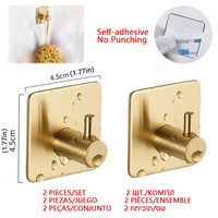Accessoires Salle de Bain Adhésifs Sans Perçage Noir, Doré ou Argent à la Pièce, 24 Articles