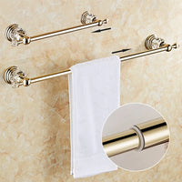 Ensemble Accessoires Salle de Bain Cristal Doré ou Chromé, 4 Pièces