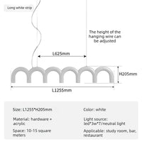 Suspension Cuisine LED Arches Colorées, 2 à 12 LED, 6 Coloris