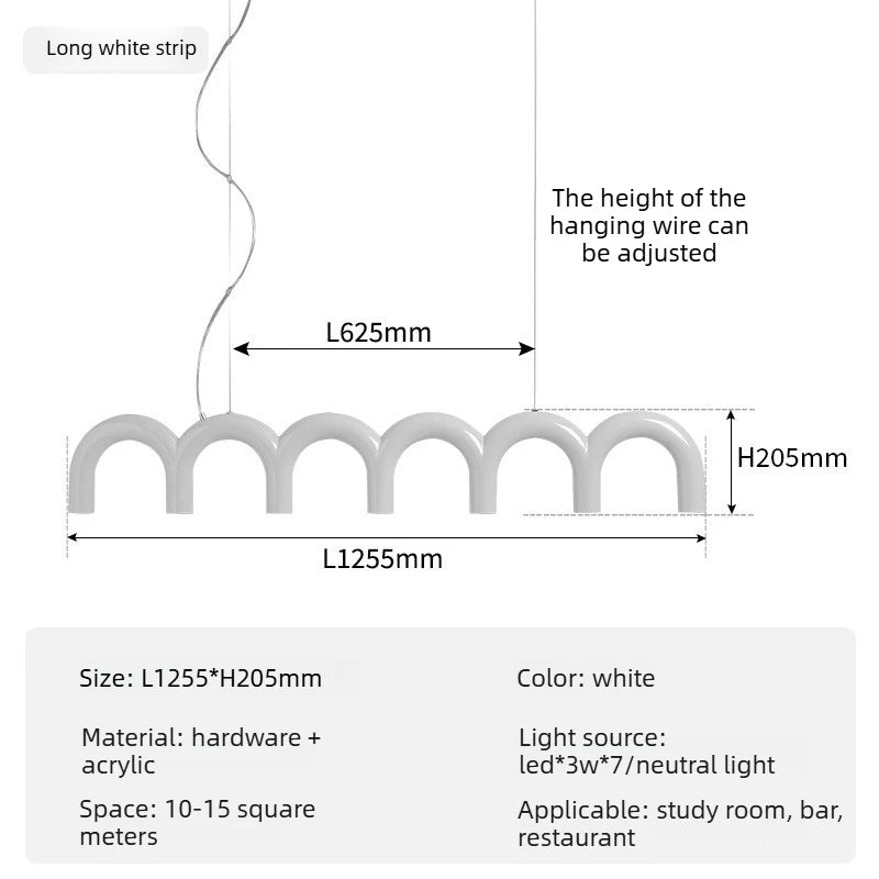 Suspension Cuisine LED Arches Colorées, 2 à 12 LED, 6 Coloris