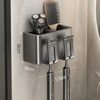 Porte-Brosse à Dents Mural Sans Perçage avec Gobelets, 2 à 4 Places