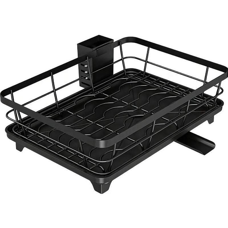Égouttoir à Vaisselle Noir avec Plateau Incliné, 4 Modèles 1 ou 2 Niveaux