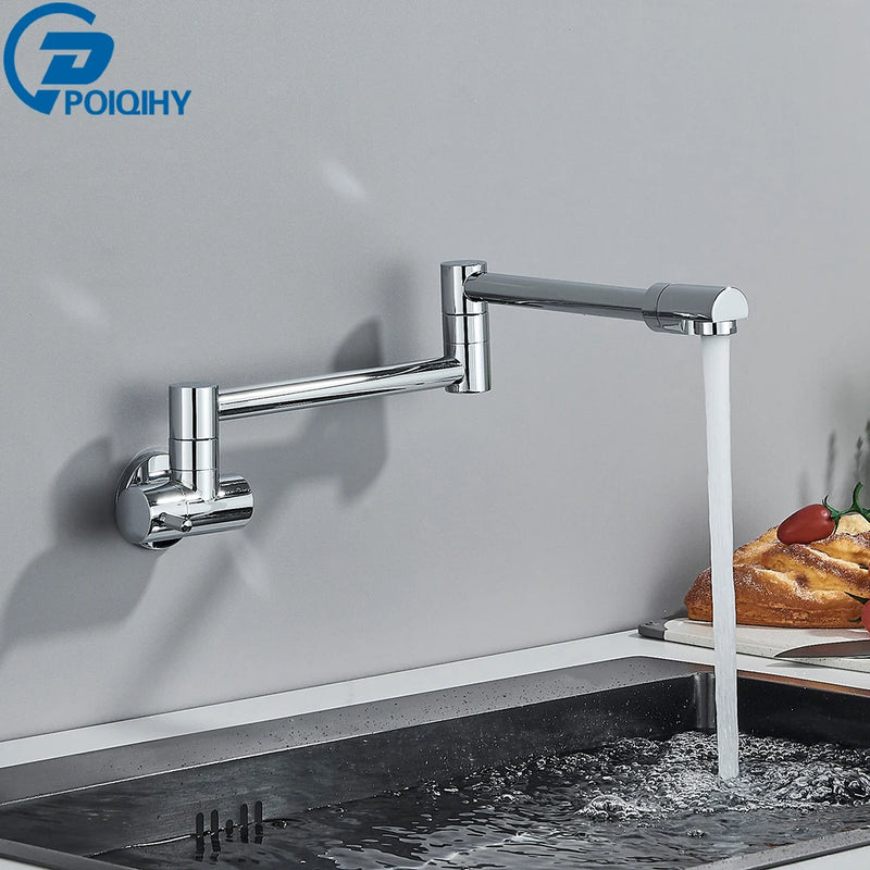 Robinet Remplisseur Mural Pliant Eau Froide Bec Rotatif Inox