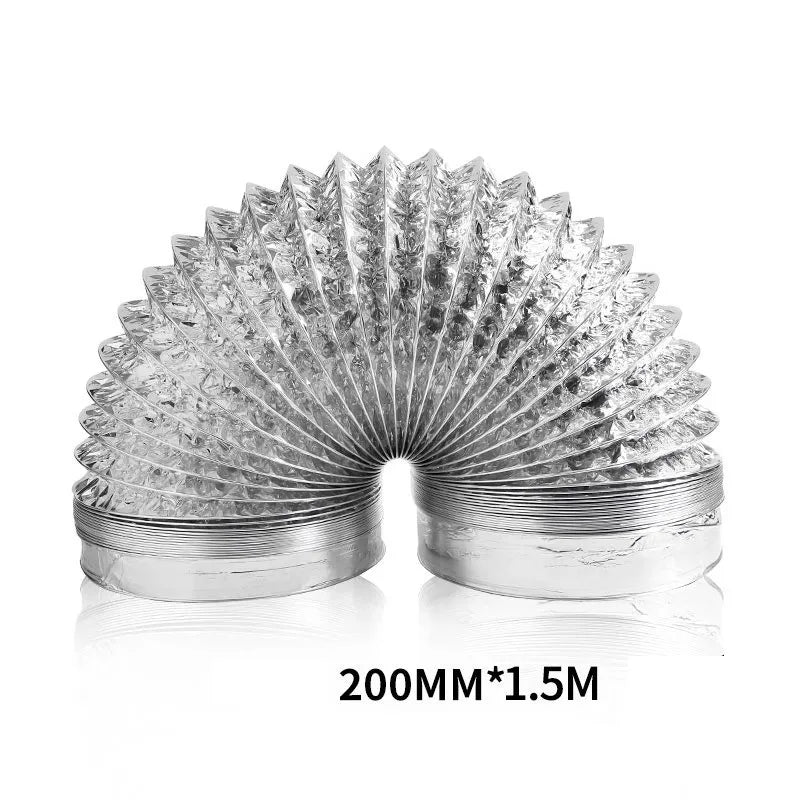 Tuyau de Hotte Aspirante en Aluminium Flexible 1,5 m, Ø 80 à 200 mm