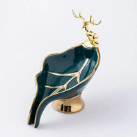 Porte-Savon Céramique Feuille Décor Cerf Doré