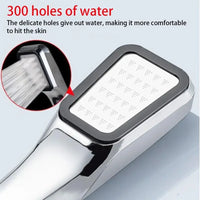 Pommeau de Douche Haute Pression 300 Trous Économie d'Eau, Chromé 21 cm
