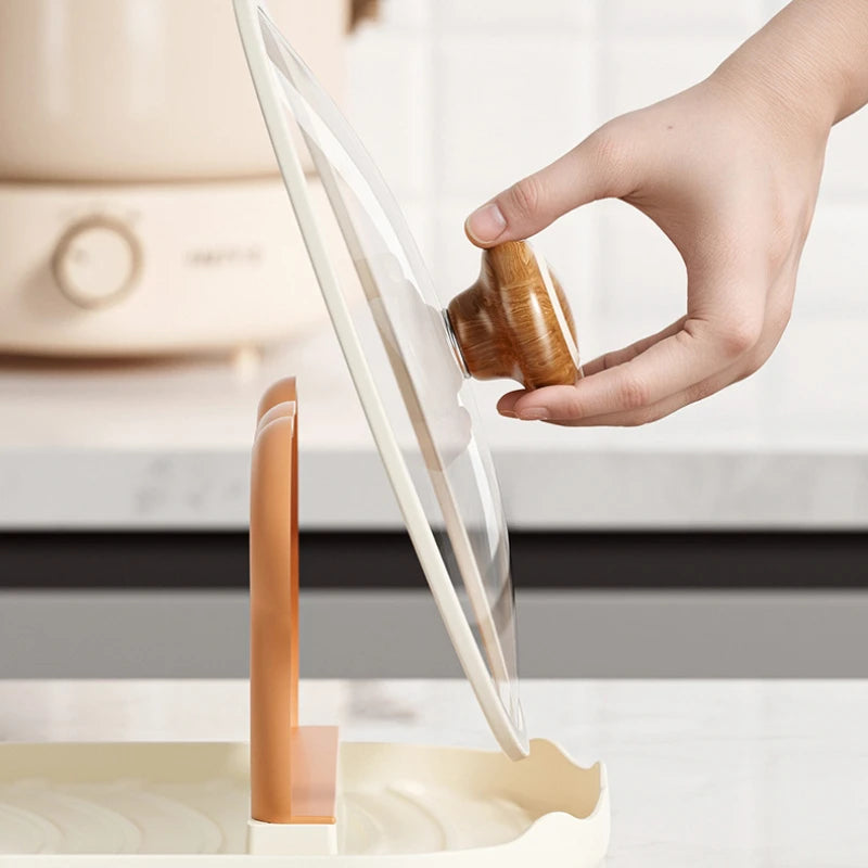 Range-Couvercle de Cuisine à Poser avec Plateau pour Cuillères, 3 Coloris