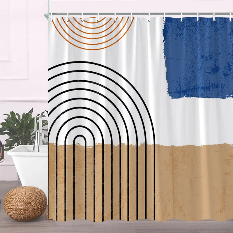 Rideau de Douche en Tissu Polyester, 28 Motifs au Choix, 90 à 240 cm
