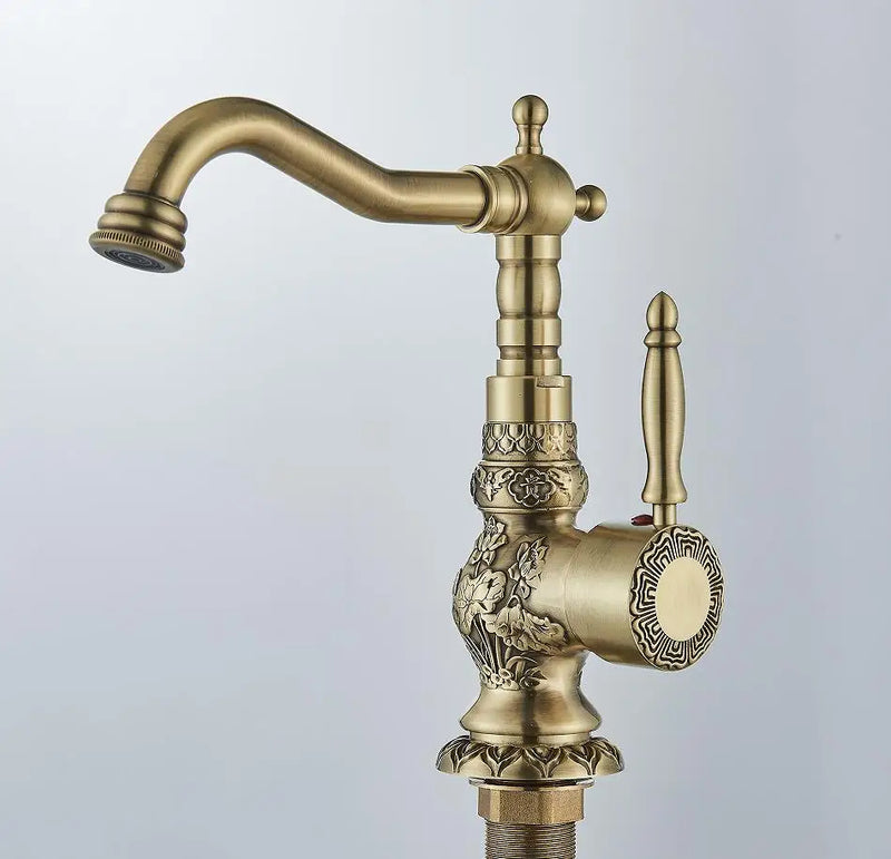 Mitigeur Lavabo Bronze Haut Trou Unique