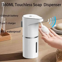 Distributeur de Savon Mousse Automatique Blanc, Mural ou à Poser, USB-C