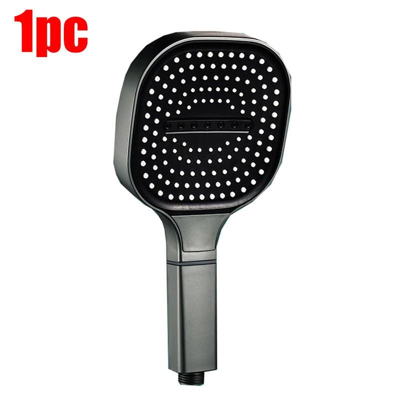 Pommeau de Douche Carré 13 cm, 3 Modes, Noir, Gris ou Argenté