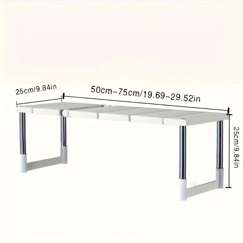 Rangement Sous Évier Extensible Blanc, Étagère 1 ou 2 Niveaux