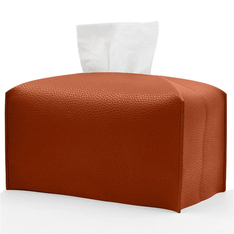 Cache Boîte à Mouchoirs Rectangulaire en Simili Cuir Pliable, 6 Coloris