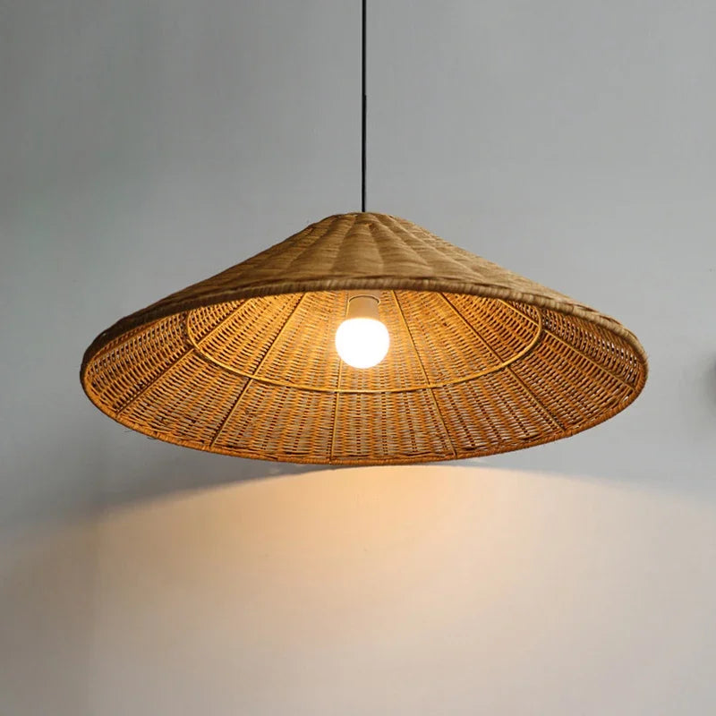 Suspension Cuisine Cône Tressé Beige ou Brun, Ø 40 à 80 cm