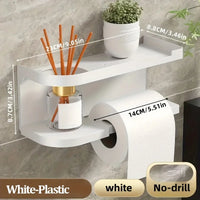 Porte-Papier Toilette Mural avec Étagère Rangement