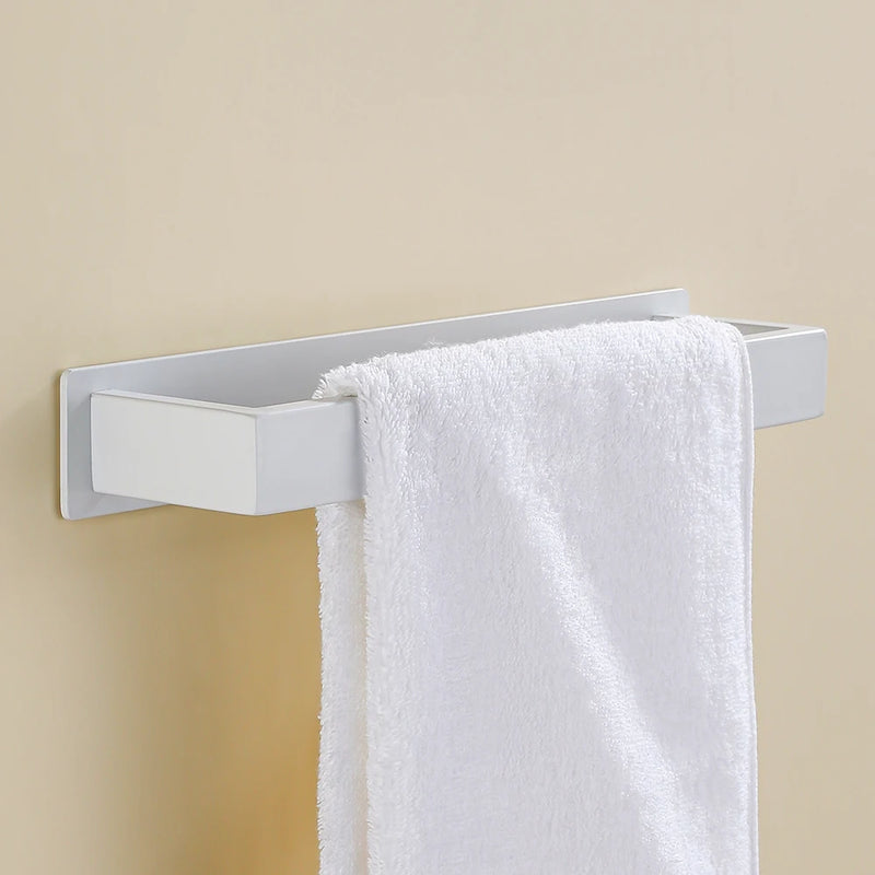 Porte-Serviette Adhésif sans Perçage Blanc ou Noir Mat en 3 Longueurs