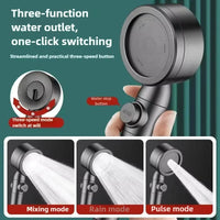 Pommeau de Douche à Tête Pivotante 360°, 3 Modes et Bouton Stop