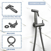 Douchette WC Murale Seule ou en Kit avec Robinet d'Angle, 4 Finitions
