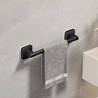 Porte-Serviette Adhésif Noir Sans Perçage en Aluminium, 30, 40 ou 50 cm