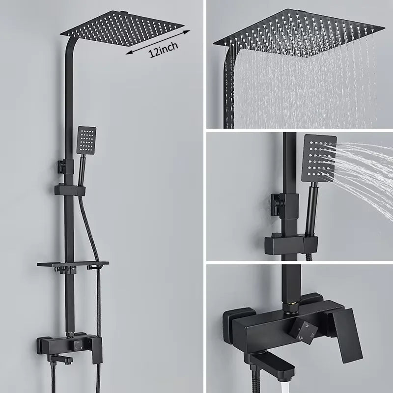 Colonne de Douche 3 ou 4 Fonctions, Bec Baignoire et Pommeau Pluie