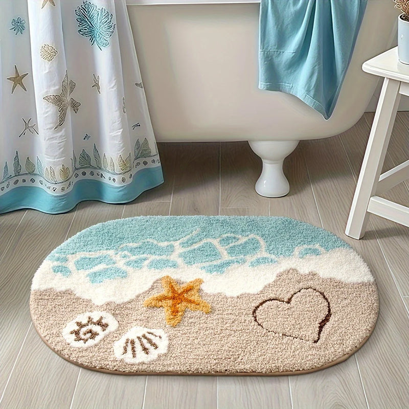 Tapis de Bain Antidérapant Motif Étoile de Mer