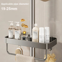 Étagère de Douche Aluminium pour Barre 19 à 25 mm, 25,5 cm