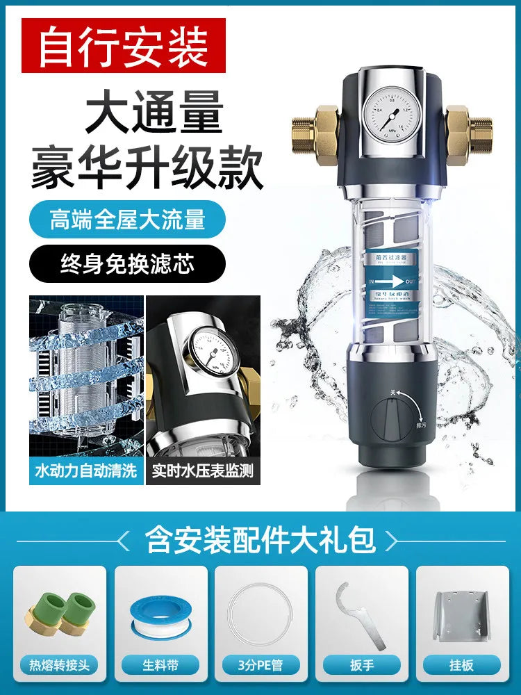 Préfiltre d'Eau Toute la Maison Auto-Nettoyant, Tamis Inox 316, 40 Microns