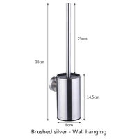 Brosse WC Ronde Inox avec Support, 7 Coloris