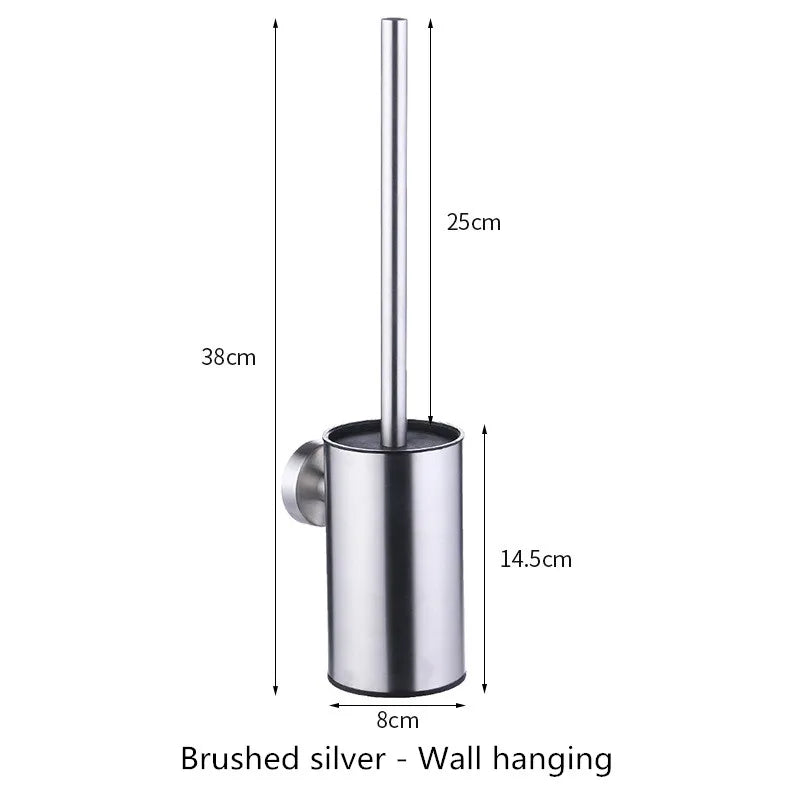 Brosse WC Ronde Inox avec Support, 7 Coloris