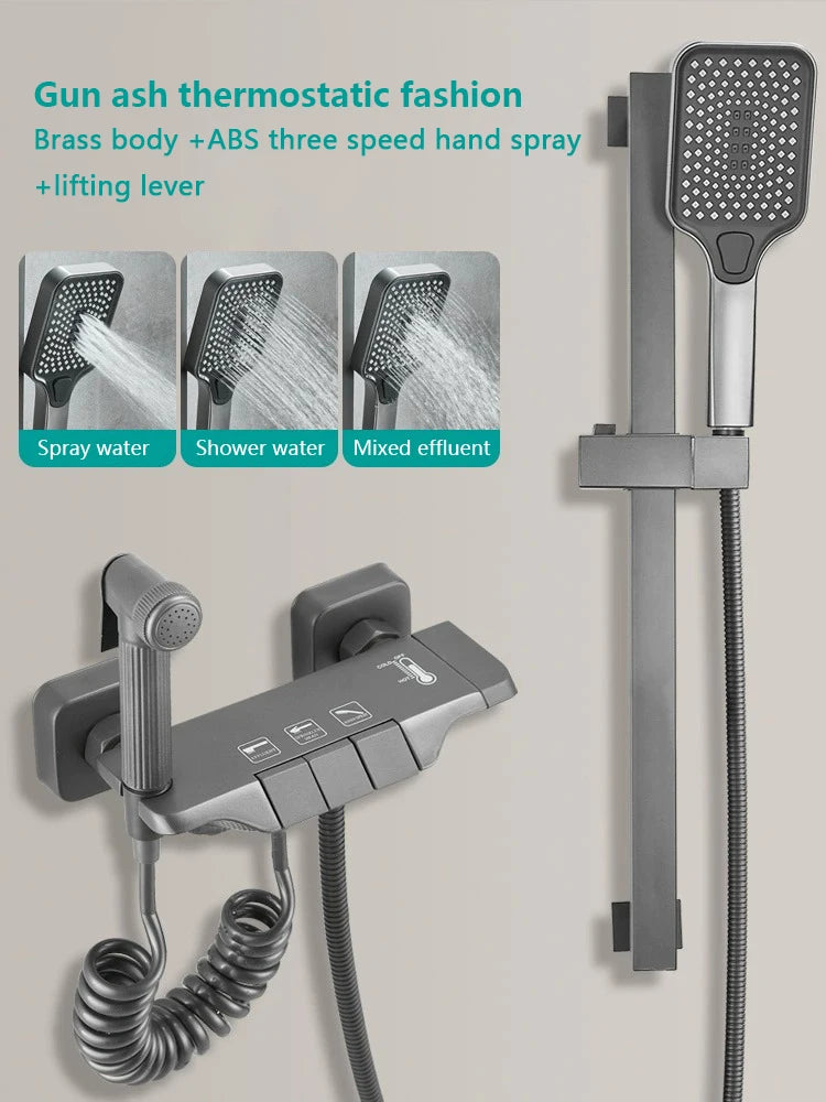 Colonne de Douche Piano Blanc ou Gris Anthracite, 2 ou 3 Touches