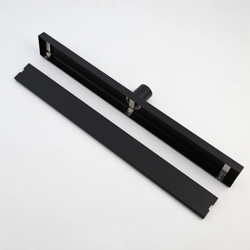 Caniveau de Douche Linéaire Inox Noir Mat, 60 ou 90 cm