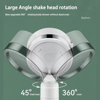 Pommeau de Douche à Tête Pivotante 360°, 3 Modes et Bouton Stop